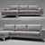 Vittorio Pearl Gray 3-Seater Sofa 3D model small image 1