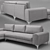 Vittorio Pearl Gray 3-Seater Sofa 3D model small image 2