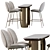 Elegant Gabriel Oval Table & Gubi Beetle Stool 3D model small image 2