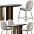 Elegant Gabriel Oval Table & Gubi Beetle Stool 3D model small image 3