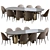 Oscar Opera Table & Chair Set 3D model small image 1