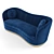 Royal Blue Velvet Upholstered Sofa 3D model small image 5