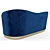 Royal Blue Velvet Upholstered Sofa 3D model small image 6