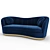 Royal Blue Velvet Upholstered Sofa 3D model small image 7