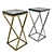 Elegant Clarion Side Table - Bronze & Chrome Finish 3D model small image 1