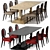 Luxury Decagonal Dining Table & Sidonie Chair 3D model small image 1