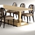 Luxury Decagonal Dining Table & Sidonie Chair 3D model small image 4