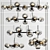 Stylish Staggered Glass Chandeliers 3D model small image 1