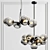 Stylish Staggered Glass Chandeliers 3D model small image 3