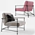 DitreItalia KYO: Modern Metal Frame Armchair 3D model small image 1