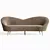 Elegant Gray Curved Wing Sofa 3D model small image 2