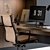 Elegant Manager's Office Furniture 3D model small image 4