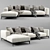 Elegant Flexform Ettore Chaise Longue Sofa 3D model small image 1