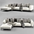 Elegant Flexform Ettore Chaise Longue Sofa 3D model small image 2