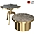 Trendy Cork Coffee Table: Metal Base, Oak Top 3D model small image 1