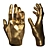 Gold Hand Sculpture: Elegant Deco Object 3D model small image 1