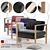 Modern Fabric & Wood Armchair - 4 Colors 3D model small image 1