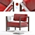 Modern Fabric & Wood Armchair - 4 Colors 3D model small image 3