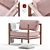 Modern Fabric & Wood Armchair - 4 Colors 3D model small image 4