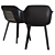 CB2 Shape Black Molded Chair: Sleek & Stylish Seating 3D model small image 1