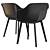 CB2 Shape Black Molded Chair: Sleek & Stylish Seating 3D model small image 2