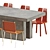 Modern Grey Dining Set 3D model small image 5