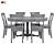 Modern Grey Table and Chair Set 3D model small image 2