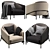 Elegant Minotti Fil Noir Armchair 3D model small image 1