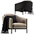 Elegant Minotti Fil Noir Armchair 3D model small image 3