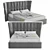 Modern Gray Bed with UV Mapping 3D model small image 2