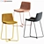 Sleek Upholstered Stools for Bars & Counters 3D model small image 1