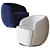 Navy Velvet Gwyneth Chair by CB2 3D model small image 2