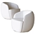 Navy Velvet Gwyneth Chair by CB2 3D model small image 3