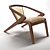 Portuguese Roots Chair in Wood & Fabric 3D model small image 2