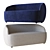 Gorgeous Gwyneth Loveseat: CB2 Delight 3D model small image 1