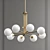 Brass & Blown Glass Contemporary Chandelier 3D model small image 1