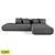 Stone Modular Sofa: Stylish & Spacious 3D model small image 1