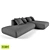 Stone Modular Sofa: Stylish & Spacious 3D model small image 2