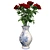 Elegant Red Rose Vase 3D model small image 2