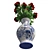 Elegant Red Rose Vase 3D model small image 3