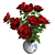 Elegant Red Rose Vase 3D model small image 4