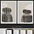Neutral Beige Abstract Framed Print - Set of 2 3D model small image 1