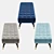 Chic Velvet Upholstered Bench 3D model small image 3