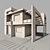 Contemporary Villa with Stone & Concrete 3D model small image 6