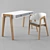 VOX Concept Desk & Uni Chair: Modern White Furniture 3D model small image 1