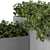 Concrete Outdoor Planters Set 3D model small image 2