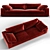 Elegant Black Dante Sofa 3D model small image 1