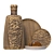 Handcrafted Decoupage Bottle Set 3D model small image 1