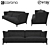 Elegant Trace Grey Sofa 3D model small image 3