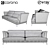 Elegant Trace Grey Sofa 3D model small image 4